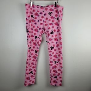 DISNEY PARKS Pink Minnie Mouse Floral Leggings Sz XXL